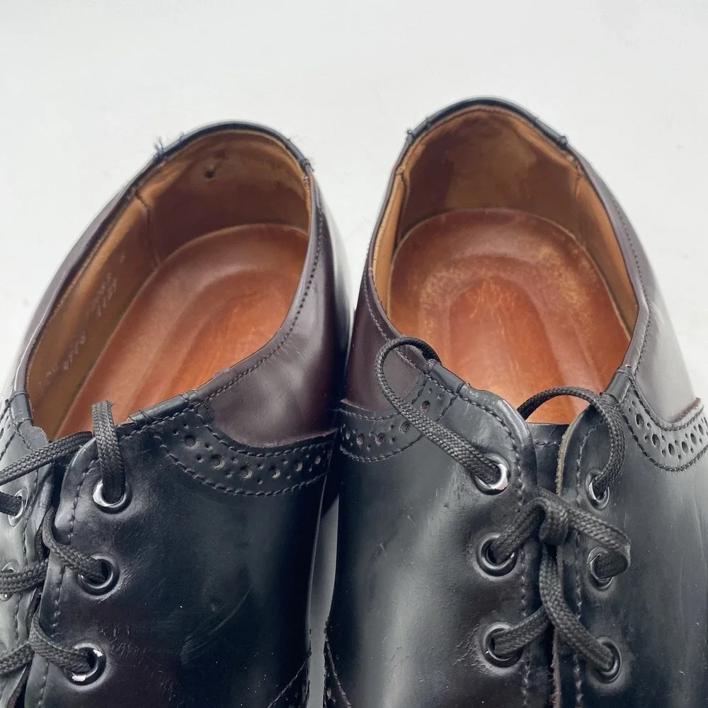 Allen Edmonds Shelton Men's Leather Saddle Oxford Sz 10.5‎ C Black/Burgundy WEAR